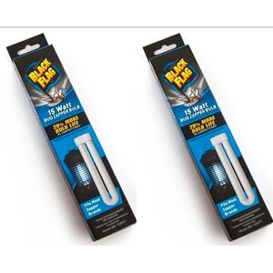 Black Flag 15 Watt Bug Zapper Bulbs‎ Qty of 2 U Shaped 2 Pin Model BB15WHT New